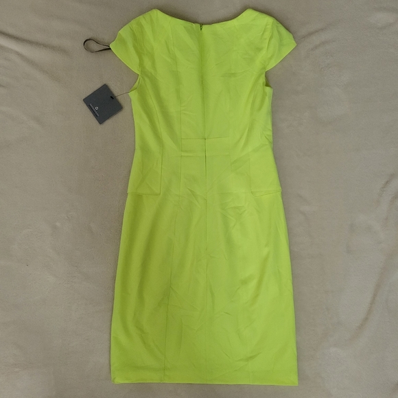 MARC NEW YORK NWT! Neon Bright Yellow Dress - Fully Lined Short Sleeve - Size 2 - Picture 3 of 8